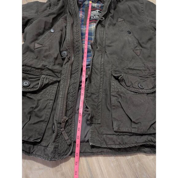 American Eagle Heavyweight Parka Military Field Jacket with Faux Fur Hood - Picture 11 of 16